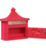 VidaXL Wandgemonteerde brievenbus met opslag Rood 40,5 x 15,5 x 44 cm