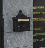 VidaXL Wandgemonteerde brievenbus met opslag Zwart 40,5 x 15,5 x 44 cm