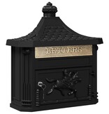 VidaXL Wandgemonteerde brievenbus met opslag Zwart 40,5 x 15,5 x 44 cm