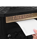 VidaXL Wandgemonteerde brievenbus met opslag Zwart 40,5 x 15,5 x 44 cm