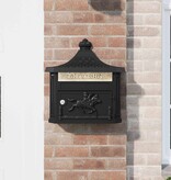 VidaXL Wandgemonteerde brievenbus met opslag Zwart 40,5 x 15,5 x 44 cm