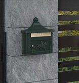 VidaXL Wandgemonteerde brievenbus met opslag Groen 40,5 x 15,5 x 44 cm