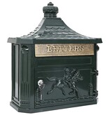 VidaXL Wandgemonteerde brievenbus met opslag Groen 40,5 x 15,5 x 44 cm