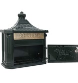 VidaXL Wandgemonteerde brievenbus met opslag Groen 40,5 x 15,5 x 44 cm