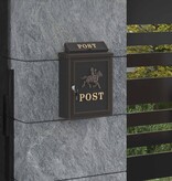 VidaXL Wandgemonteerde brievenbus met opslag Brons 29 x 13 x 41 cm