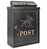 VidaXL Wandgemonteerde brievenbus met opslag Brons 29 x 13 x 41 cm