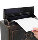 VidaXL Wandgemonteerde brievenbus met opslag Brons 29 x 13 x 41 cm