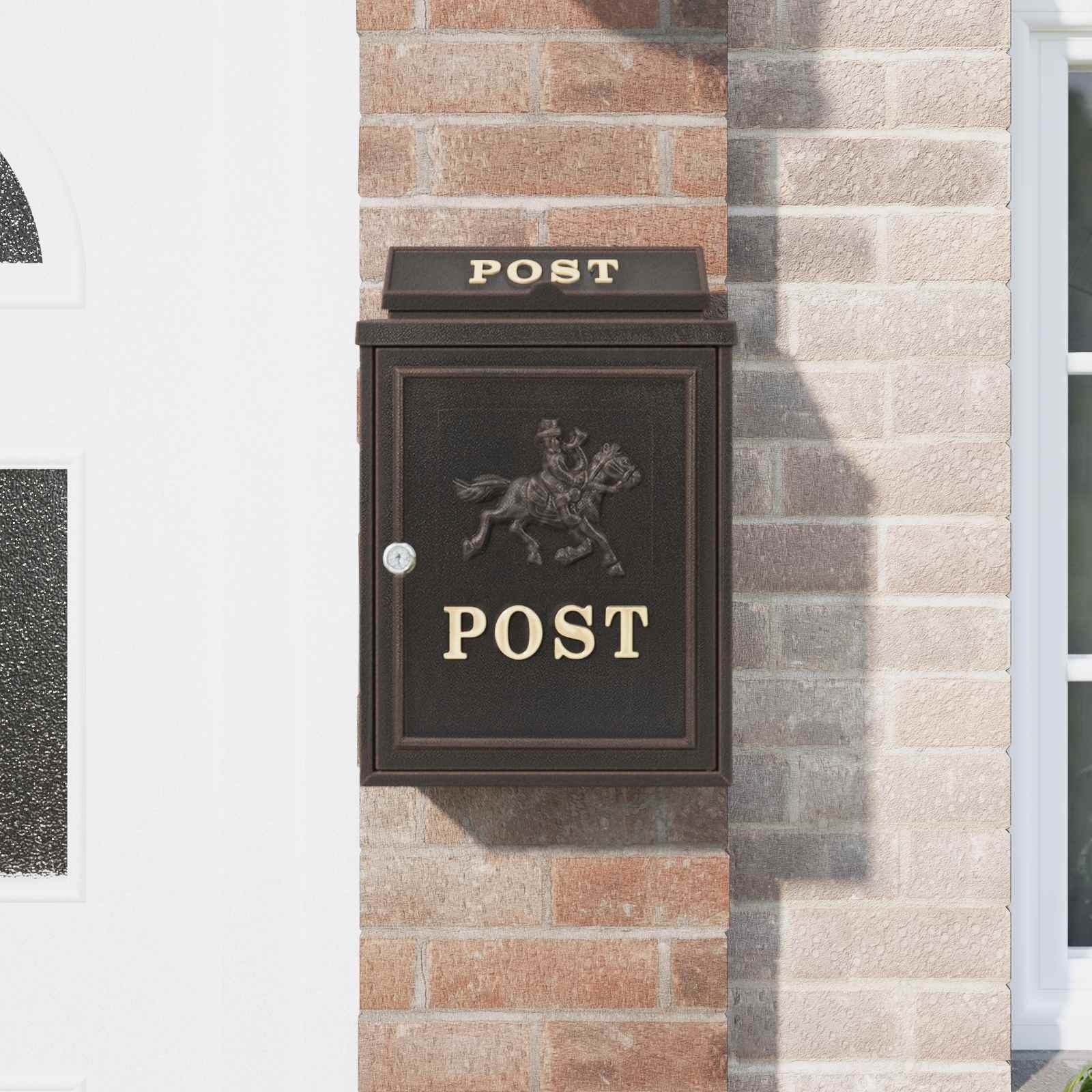 VidaXL Wandgemonteerde brievenbus met opslag Brons 29 x 13 x 41 cm