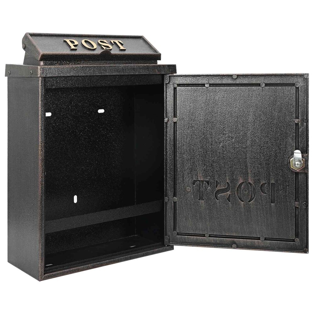 VidaXL Wandgemonteerde brievenbus met opslag Brons 29 x 13 x 41 cm