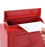 VidaXL Wandgemonteerde brievenbus met opslag Rood 29 x 13 x 41 cm