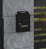 VidaXL Wandgemonteerde brievenbus met opslag Zwart 29 x 13 x 41 cm