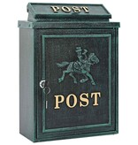 VidaXL Wandgemonteerde brievenbus met opslag Groen 29 x 13 x 41 cm