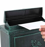 VidaXL Wandgemonteerde brievenbus met opslag Groen 29 x 13 x 41 cm