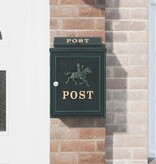 VidaXL Wandgemonteerde brievenbus met opslag Groen 29 x 13 x 41 cm