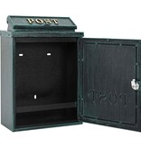 VidaXL Wandgemonteerde brievenbus met opslag Groen 29 x 13 x 41 cm