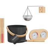 VidaXL Sauna Accessoire Set 5 pcs Zwart