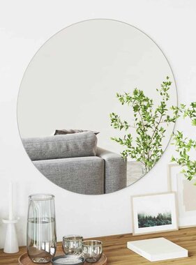 VidaXL Wandspiegel Rond Ø 70 cm gehard glas