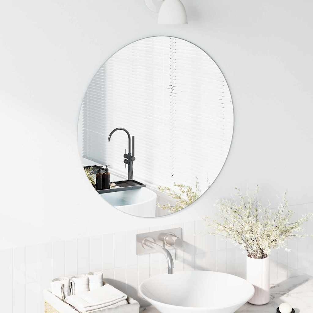 VidaXL Wandspiegel Rond Ø 70 cm gehard glas