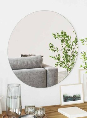 VidaXL Wandspiegel Rond Ø 60 cm gehard glas