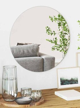 VidaXL Wandspiegel Rond Ø 50 cm gehard glas