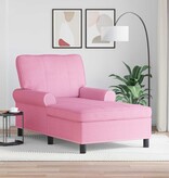 VidaXL Chaise Lounge met kussen Roze 91 x 157 x 91 cm Stof