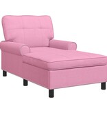 VidaXL Chaise Lounge met kussen Roze 91 x 157 x 91 cm Stof