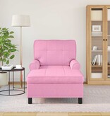 VidaXL Chaise Lounge met kussen Roze 91 x 157 x 91 cm Stof
