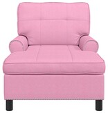 VidaXL Chaise Lounge met kussen Roze 91 x 157 x 91 cm Stof