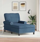 VidaXL Chaise Lounge met kussen Blauw 91 x 157 x 91 cm Stof