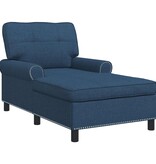 VidaXL Chaise Lounge met kussen Blauw 91 x 157 x 91 cm Stof