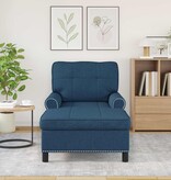 VidaXL Chaise Lounge met kussen Blauw 91 x 157 x 91 cm Stof