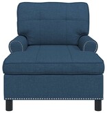 VidaXL Chaise Lounge met kussen Blauw 91 x 157 x 91 cm Stof
