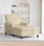 VidaXL Chaise Lounge met kussen Crème 91 x 157 x 91 cm Stof