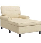 VidaXL Chaise Lounge met kussen Crème 91 x 157 x 91 cm Stof