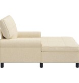 VidaXL Chaise Lounge met kussen Crème 91 x 157 x 91 cm Stof