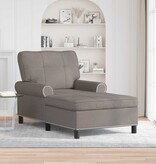VidaXL Chaise Lounge met kussen Taupe 91 x 157 x 91 cm Stof