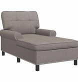 VidaXL Chaise Lounge met kussen Taupe 91 x 157 x 91 cm Stof