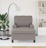 VidaXL Chaise Lounge met kussen Taupe 91 x 157 x 91 cm Stof