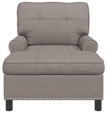 VidaXL Chaise Lounge met kussen Taupe 91 x 157 x 91 cm Stof