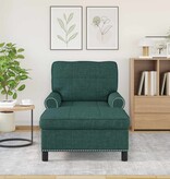 VidaXL Chaise Lounge met kussen Donkergroen 91 x 157 x 91 cm Stof