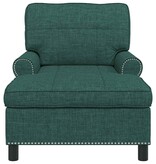 VidaXL Chaise Lounge met kussen Donkergroen 91 x 157 x 91 cm Stof