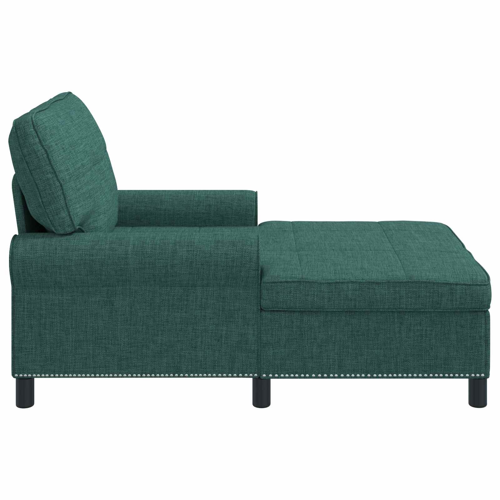 VidaXL Chaise Lounge met kussen Donkergroen 91 x 157 x 91 cm Stof
