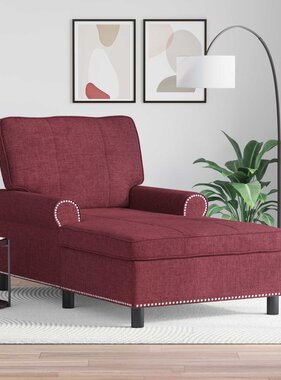 VidaXL Chaise Lounge met kussen Wijnrood 91 x 157 x 91 cm Stof