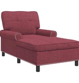 VidaXL Chaise Lounge met kussen Wijnrood 91 x 157 x 91 cm Stof