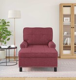 VidaXL Chaise Lounge met kussen Wijnrood 91 x 157 x 91 cm Stof