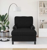 VidaXL Chaise Lounge met kussen Zwart 91 x 157 x 91 cm Stof