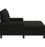 VidaXL Chaise Lounge met kussen Zwart 91 x 157 x 91 cm Stof