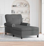 VidaXL Chaise Lounge met kussen Donkergrijs 91 x 157 x 91 cm Stof