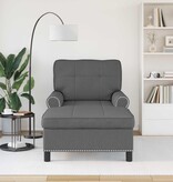 VidaXL Chaise Lounge met kussen Donkergrijs 91 x 157 x 91 cm Stof