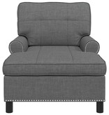 VidaXL Chaise Lounge met kussen Donkergrijs 91 x 157 x 91 cm Stof
